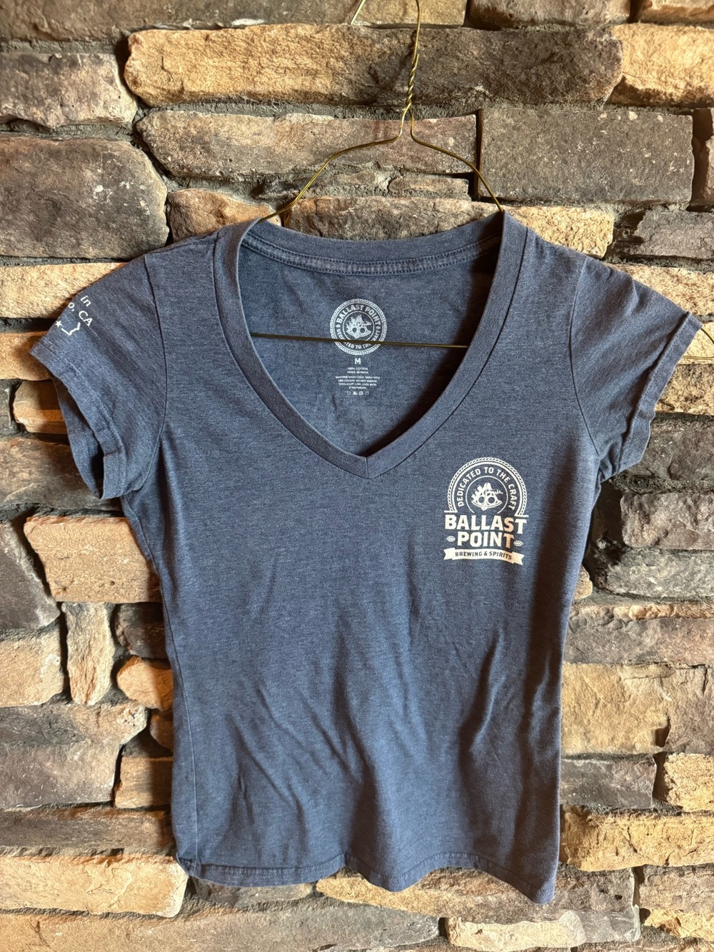 Ballast Point Women's V-Neck Tee — blue/gray